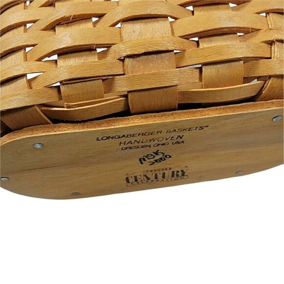 Longaberger Century Celebration Cheers Basket 2000 Plaid Handle Scarf Tie On - Picture 5 of 7